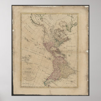 1796 North & South America Map from Germany Poster