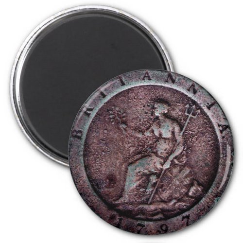 1797 British cartwheel penny magnet