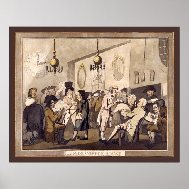 1798 Lloyd's Coffee House by G. Woodward (Print) Poster (Front)