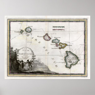1798 Map Le Isole di Sandwich Poster