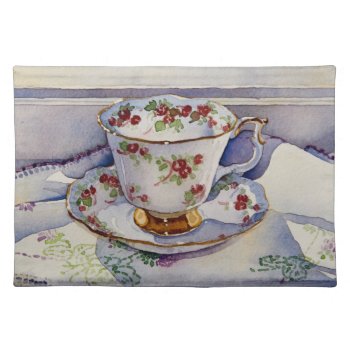 1799 Teacup On Linen Placemat by RuthGarrison at Zazzle