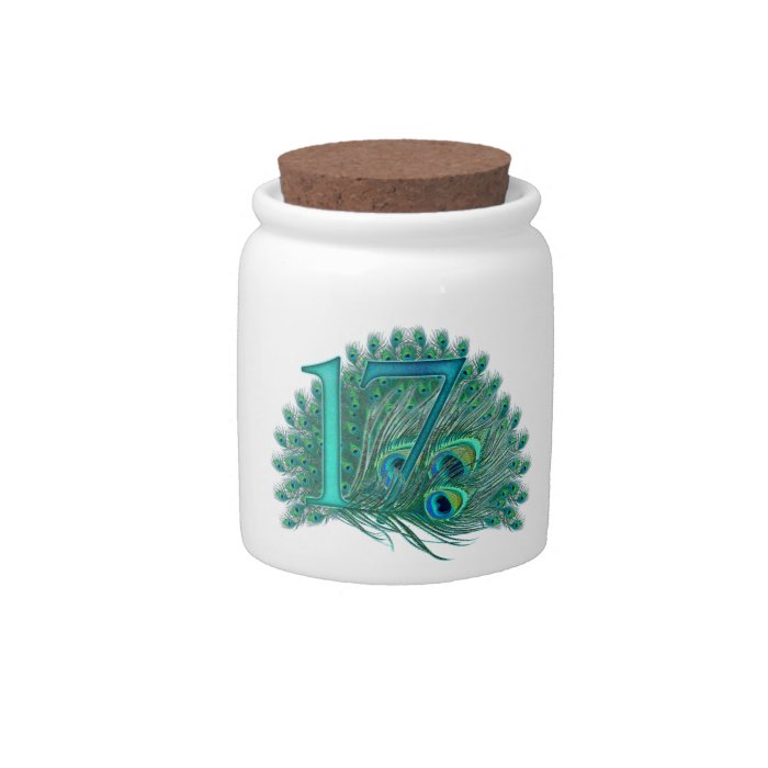 17 birthday peacock template age number candy jars