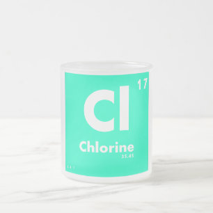 17 Chlorine Periodic Table of Elements Frosted Glass Coffee Mug