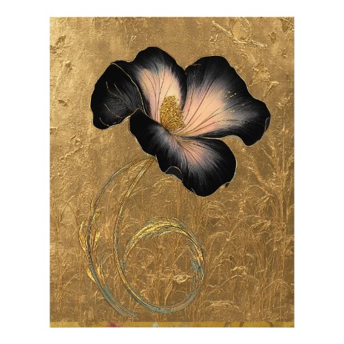 *~* 17 F4  Elegant Flower Gold  Vintage Photo Print