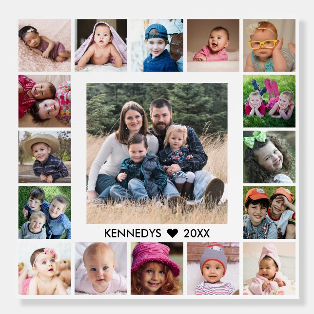 17 Family Photo Collage Create Your Own White Foam Board (Front)