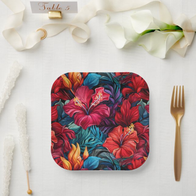 #17 Floral Pattern Paper Plates (Wedding)