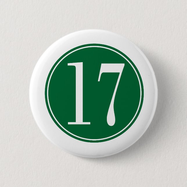 #17 Green Circle Pinback Button (Front)