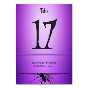 17 Halloween Wedding Table Numbers Purple Spider