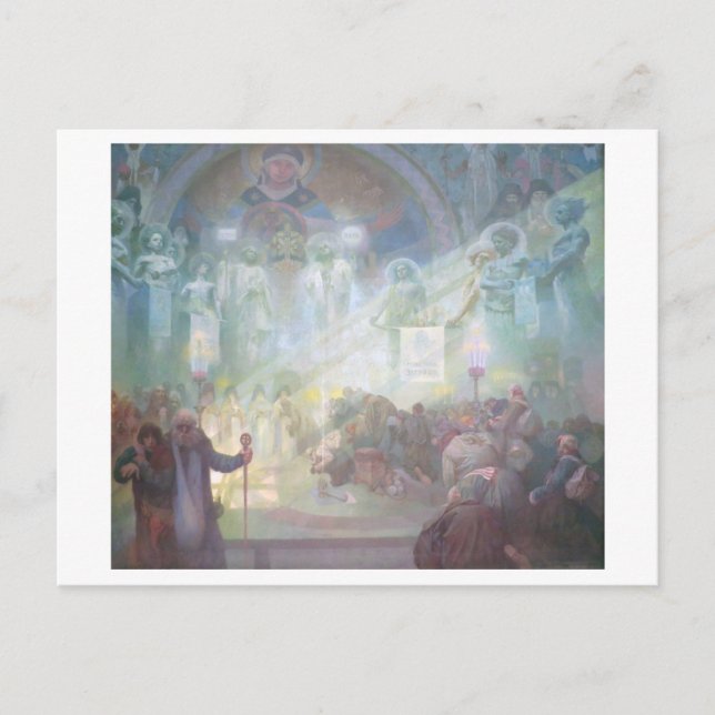 #17 Holy Mount Athos, Mucha Postcard (Front)