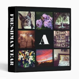 17 Instagram Photos with Monogram and Custom Text 3 Ring Binder