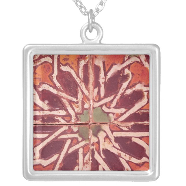 17:Isnik Tile, 16th century Silver Plated Necklace (Front)