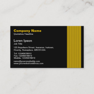 17 Lines - Amber and White on Black Business Card