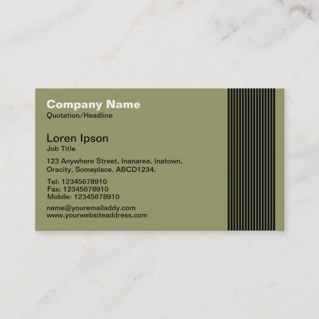 17 Lines - Khaki Business Card (Front)