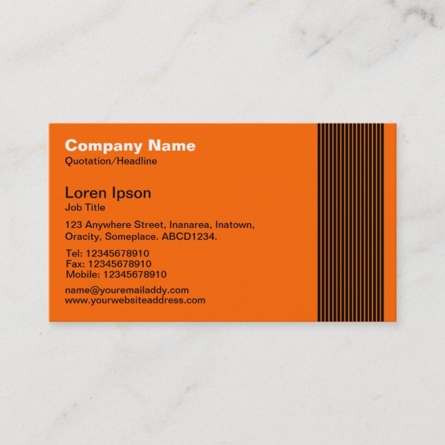 17 Lines - Orange Business Card (Front)
