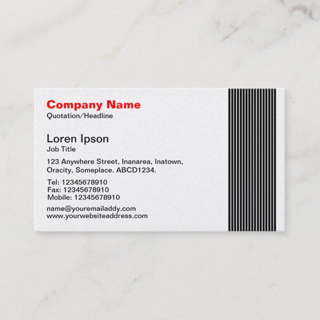17 Lines - Platinum Business Card (Front)