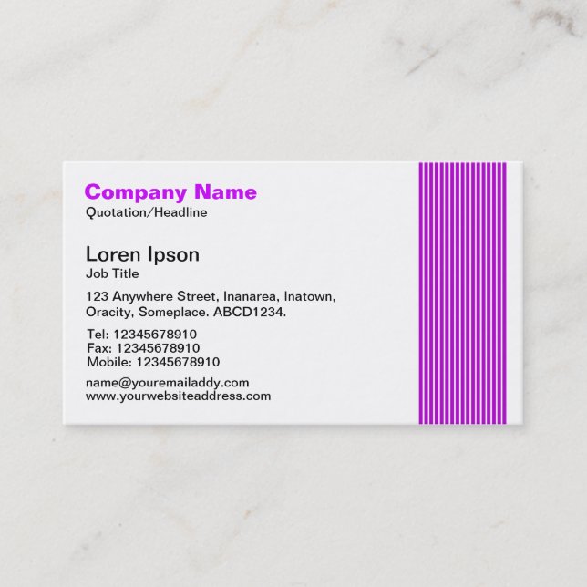 17 Lines - Purple Business Card (Front)