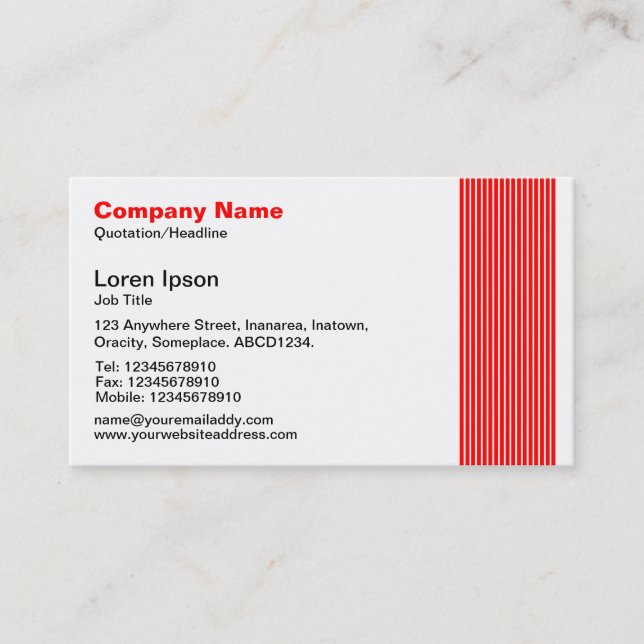 17 Lines - Red Business Card (Front)