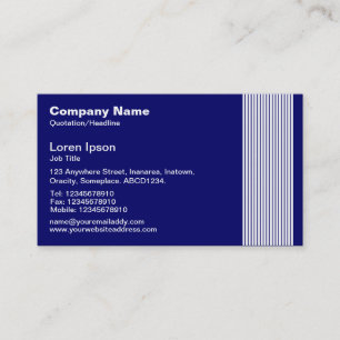 17 Lines - White on Deep Navy Business Card