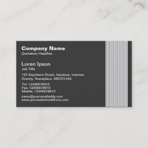 17 Lines - White on Dk Gray Business Card