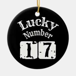 17 - Lucky Number 17 Luck Ceramic Ornament