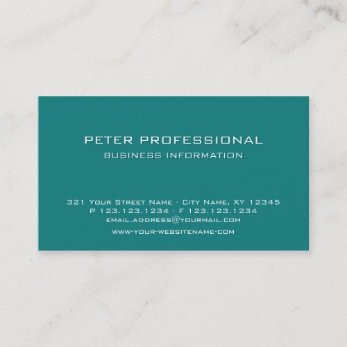 17 Modern Professional Business Card turquoise