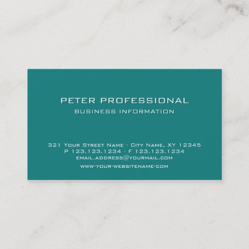 Customizable 17 Modern Professional Business Card turquoise