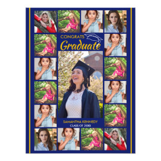 17 Photo Collage Template Congrats Graduate Blue Print