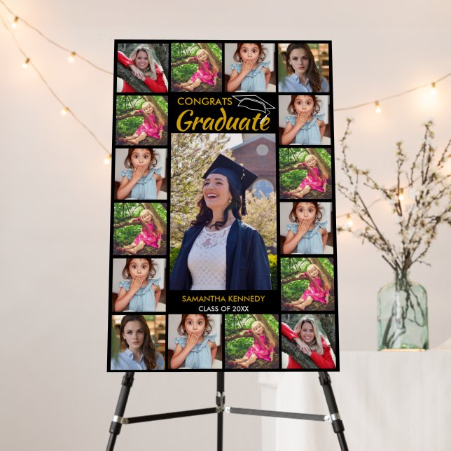 17 Photo Collage Template Congrats Graduate Foam Board (In Situ (Stand))