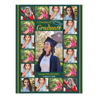 17 Photo Collage Template Congrats Graduate Green Print