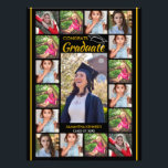 17 Photo Collage Template Congrats Graduate Poster<br><div class="desc">Modern Graduation Photo Collage Template to personalize with 17 pictures of the new graduate. Convey your wishes and happiness with this unique   photo collage poster.</div>