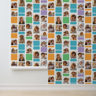 17 Photo Collage with Mod Pattern - Colorful Wallpaper