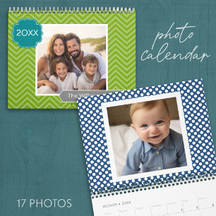 17 Photo Family Template and Colorful Patterns Calendar