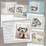 17 Photo Template with Modern Patterns Calendar<br><div class="desc">Add your favorite photos to make a modern photography calendar. Each month includes room for a full photo. There is also a space on the front and the back to customize with more pictures.</div>
