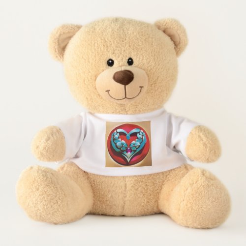 17 Sherman Teddy Bear with Love with Red Rose