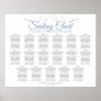 17 Table Blue & Gray Wedding Seating Chart