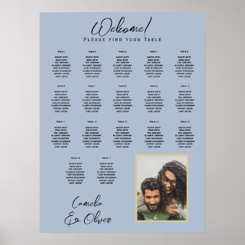17 Table Dusty Blue PHOTO SEATING CHART