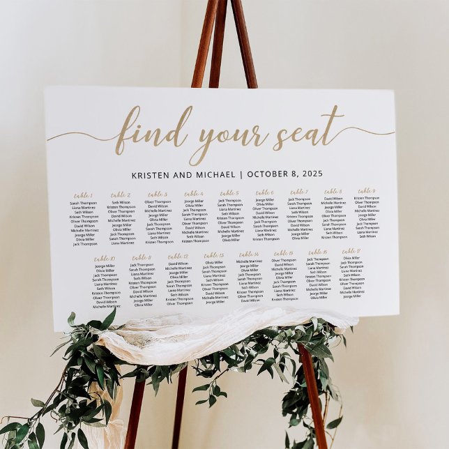 17 Tables Find Your Seat Seating Chart  Foam Board (Creator Uploaded)