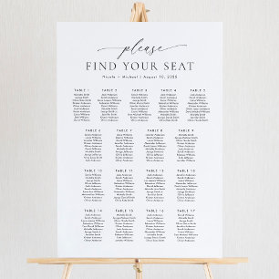 17 Tables Please Find Your Seat Seating Chart