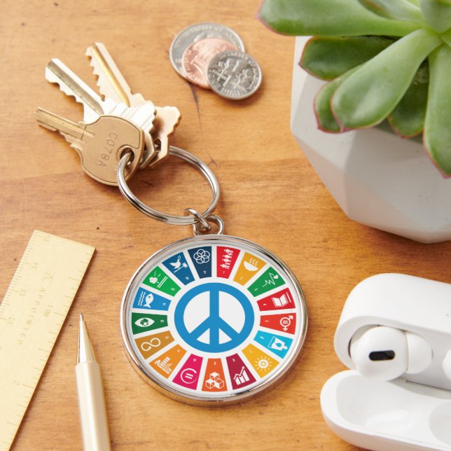 17 UN SDGs Sustainable Development Goals Keychain (Desk)