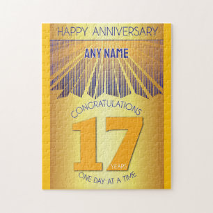 17 Year AA 12 Step Anniversary Personalized Jigsaw Puzzle