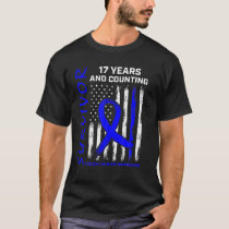 17 Year Cancer Survivor Colon Cancer Awareness Ame T-Shirt