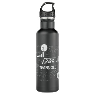 17 Year Old Bday Geeky Math 17th birthday Gift Stainless Steel Water Bottle