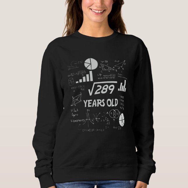 17 Year Old Bday Geeky Math 17th birthday Gift Sweatshirt (Front)
