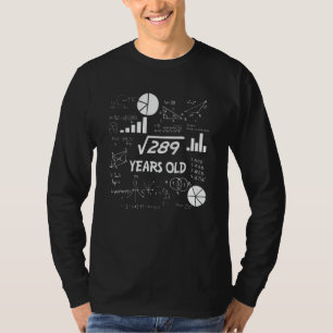 17 Year Old Bday Geeky Math 17th birthday Gift T-Shirt