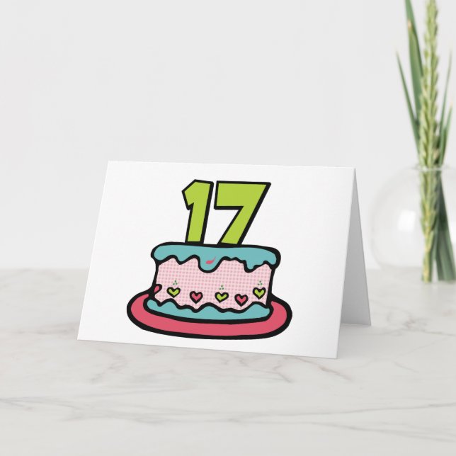 17 Year Old Birthday Cake Card (Front)