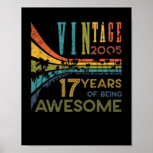 17 Year Old Birthday Vintage 2005 17th Birthday Poster