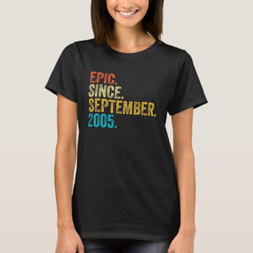 17 Year Old  Epic Since September 2005 17th Birthd T_Shirt