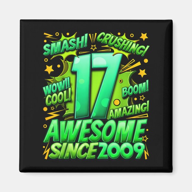 17 Year Old For Boys 17th Birthday Boy 17 Year Old Magnet (Front)