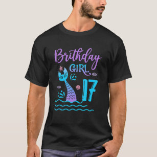 17 Year Old Gift Mermaid tail 17th Birthday Girl D T-Shirt
