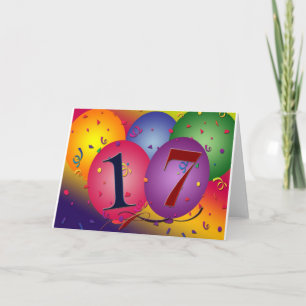 17 Years! Birthday Balloons Card